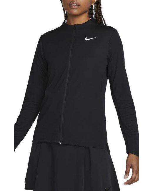Nike Dri-FIT UV Advantage Zip-Up Top in Black at