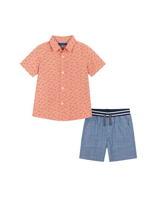 Andy & Evan Button-Up Shirt Shorts Set in at