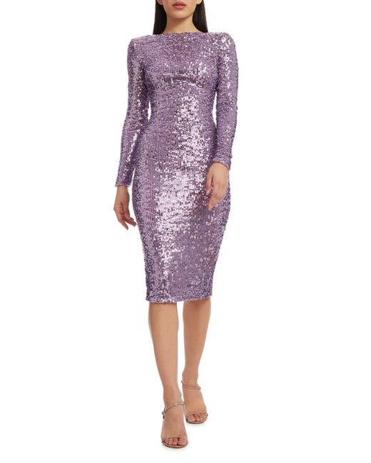 Dress the population Emery Beaded Long Sleeve Dress in at