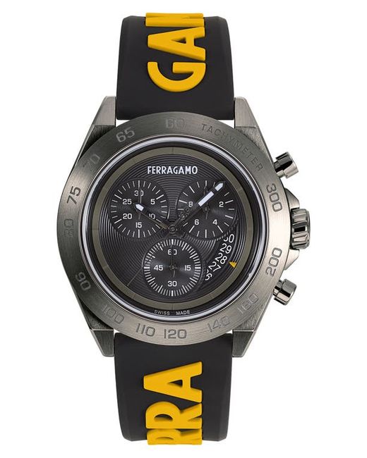 Ferragamo Chronograph Silicone Strap Watch 43mm in at
