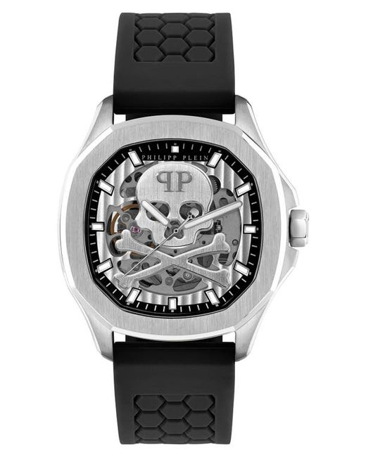 Philipp Plein Skeleton Spectre Silicone Strap Watch 42mm in at