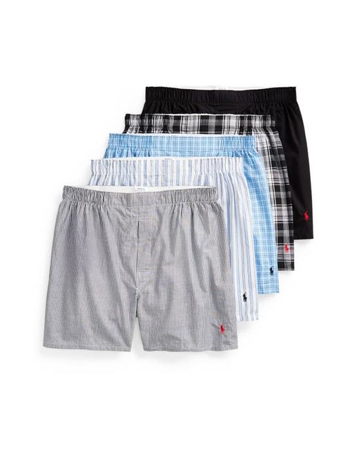 Polo Ralph Lauren Assorted 5-Pack Woven Cotton Boxers in at