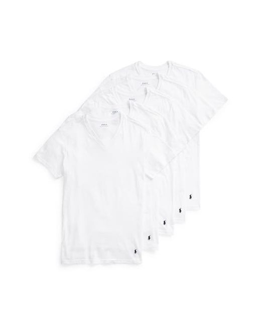 Polo Ralph Lauren 5-Pack Slim Fit V-Neck Undershirts in at