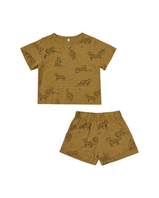 Rylee + Cru Tiger Cotton Jersey T-Shirt Shorts Set in at