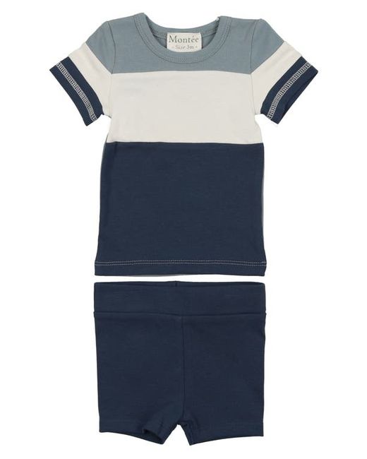 Manière Rugby Stripe Cotton Knit T-Shirt Shorts Set in at