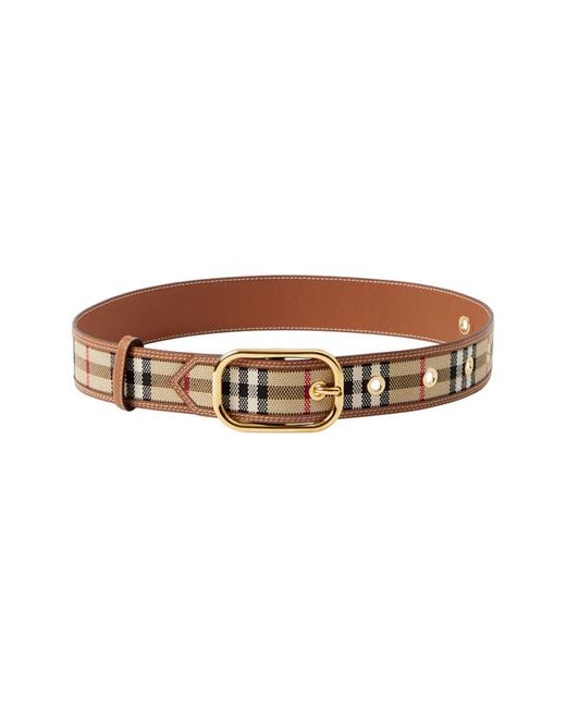 Burberry Check Woven Belt in Vintage Check/Gold at