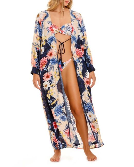 Agua Bendita Isabelle Ross Floral Print Cover-Up Wrap in at