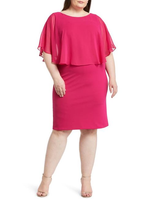 Connected Apparel Cape Sleeve A-Line Dress in at