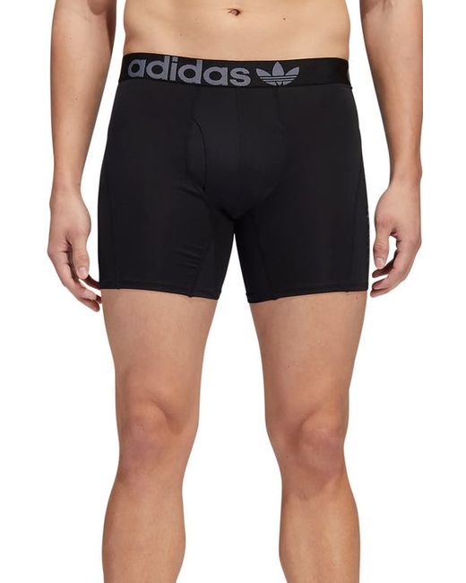 Adidas Assorted 2-Pack Trefoil Boxer Briefs in Black/Onix Grey at
