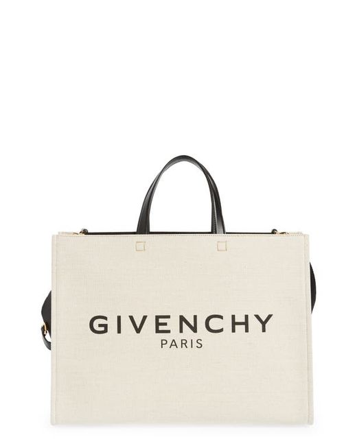 Givenchy Medium G-Tote Cotton Canvas Tote in Black at