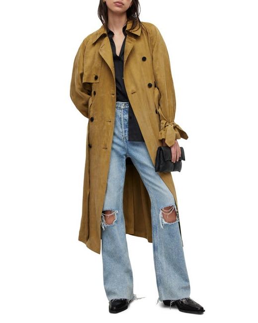 AllSaints Kikki Relaxed Fit Double Breasted Trench Coat in at