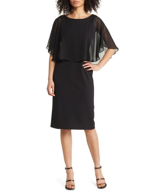 Connected Apparel A-Line Cape Midi Dress in at