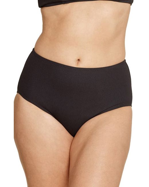Andie Ribbed High Waist Bikini Bottoms in at