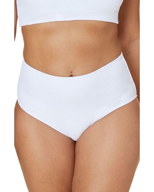 Andie Ribbed High Waist Bikini Bottoms in at