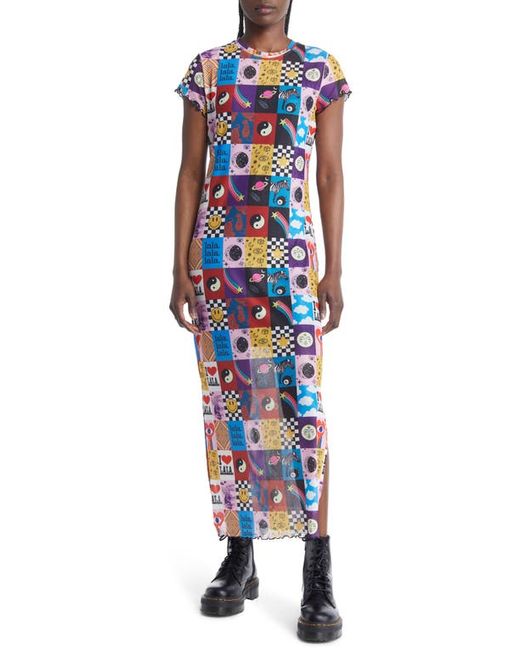 Dressed in Lala Patchwork Print Mesh Dress in at