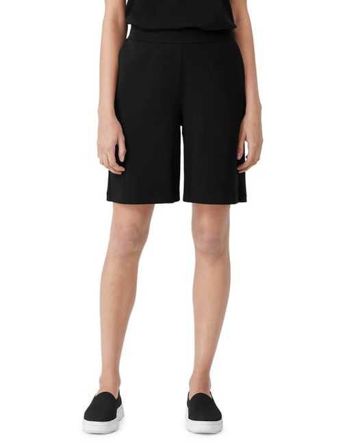 Eileen Fisher Stretch Organic Pima Cotton Walking Shorts in at
