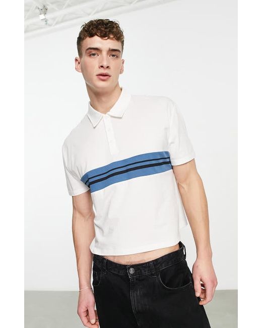 Asos Design Relaxed Fit Stripe Crop Polo in at