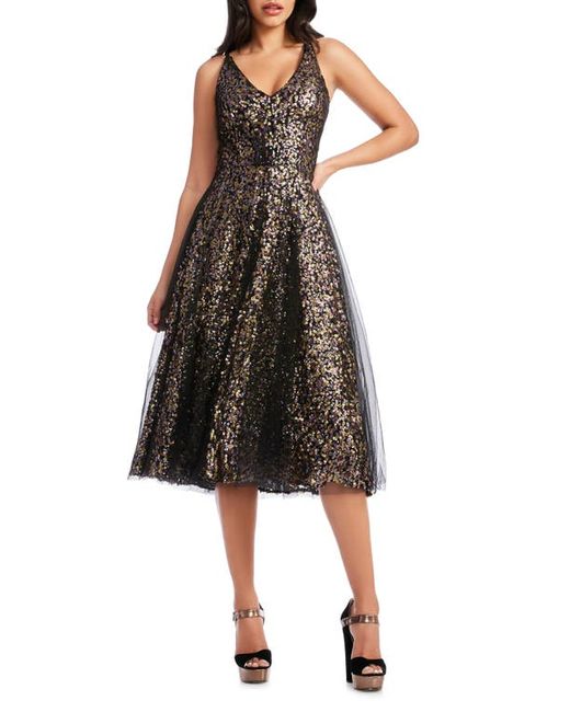 Dress the population Courtney Sequin Midi Dress in at