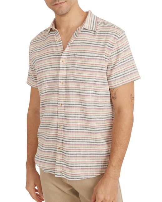 Marine Layer Stripe Short Sleeve Stretch Cotton Button-Up Shirt in at