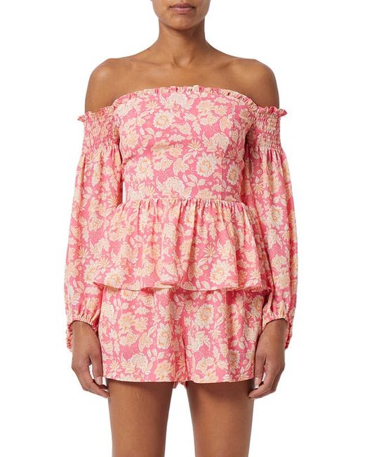 French Connection Verona Off the Shoulder Peplum Top in at