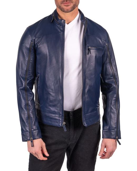 Robert Comstock Leather Moto Jacket in at