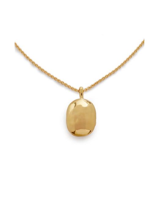 Monica Vinader Mini ID Locket Necklace in 18Ct Gold Vermeil/Ss at