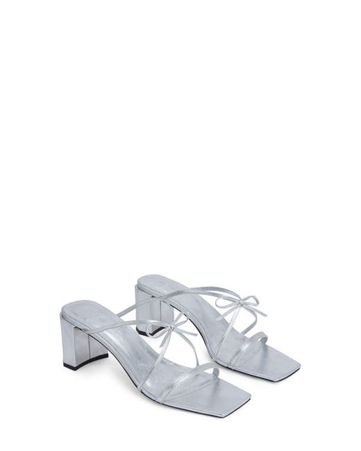 by FAR June Metallic Bow Strap Square Toe Sandal in at