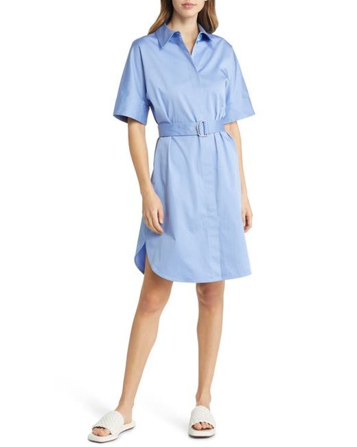 Boss Dashile Stretch Belted Cotton Shirtdress in at