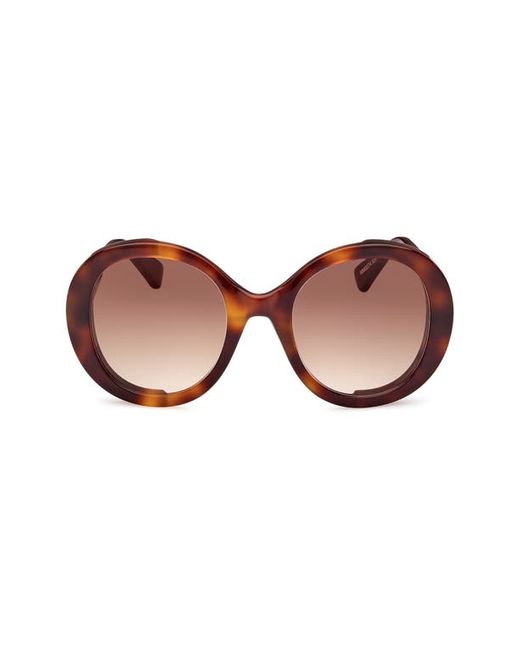 Max Mara 54mm Gradient Round Sunglasses in Dark Havana at