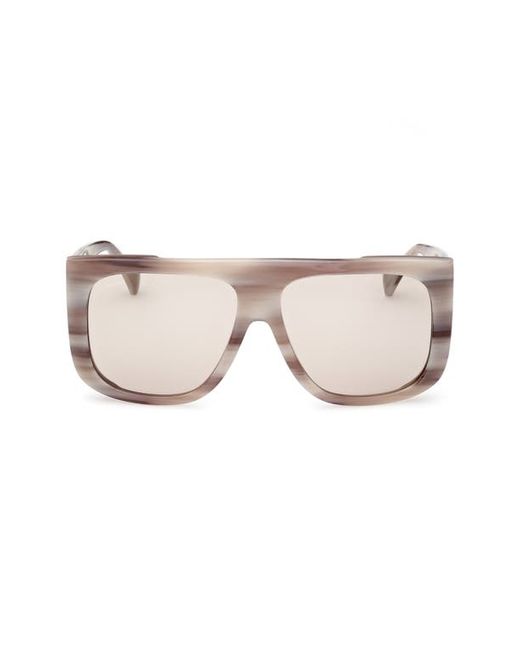 Max Mara 60mm Shield Sunglasses in Grey/Other Brown at