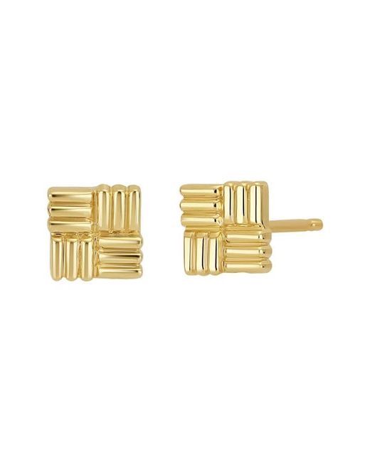 Bony Levy 14K Gold Textured Square Stud Earrings in at