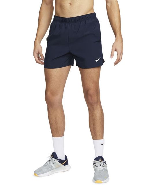 Nike Dri-FIT Challenger 5-Inch Brief Lined Shorts in Obsidian/Obsidian at
