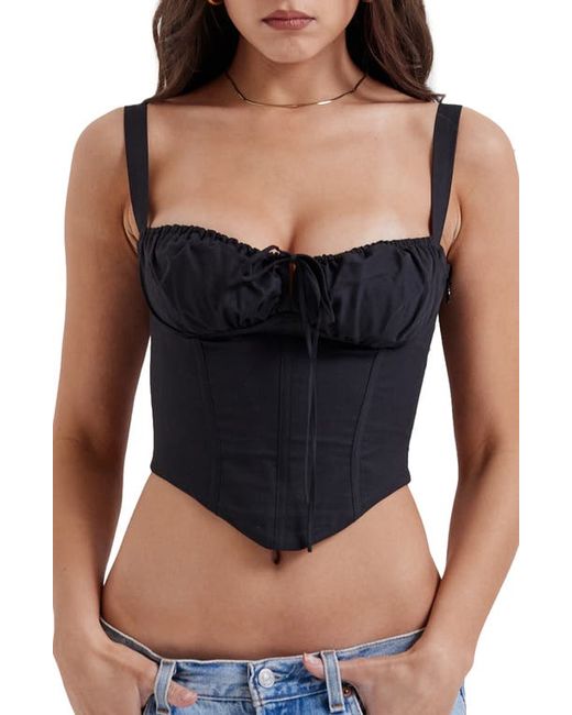 House Of Cb Lace-Up Crop Corset Camisole in at