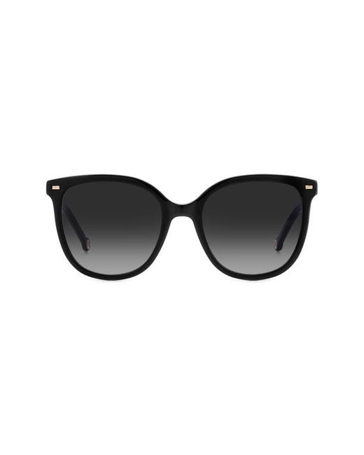 Carolina Herrera 55mm Round Sunglasses in Black Nude/Grey Shaded at