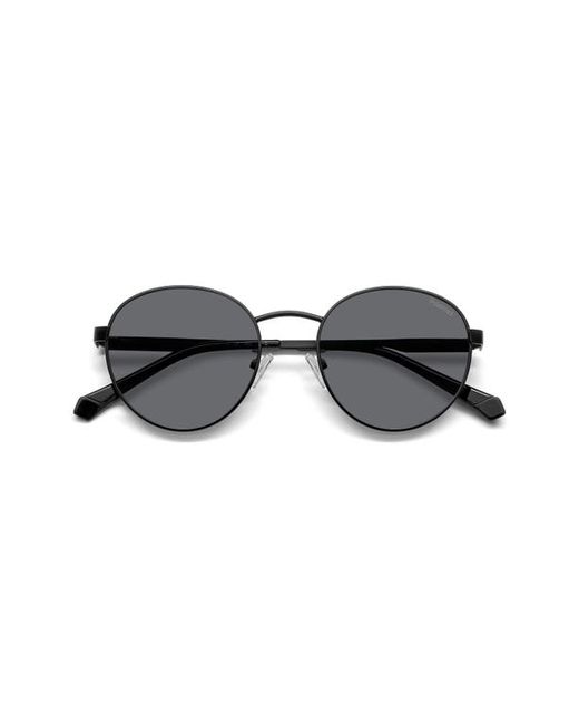 Polaroid 52mm Polarized Round Sunglasses in Matte Black Polar at