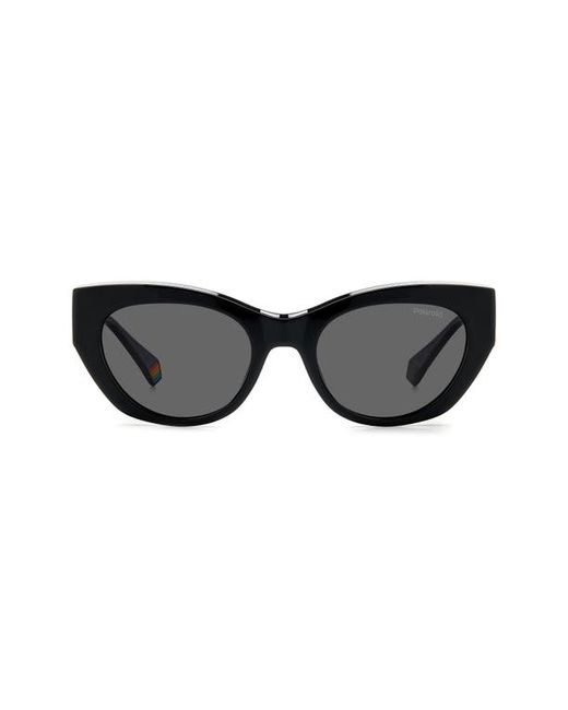 Polaroid 50mm Polarized Cat Eye Sunglasses in Black at