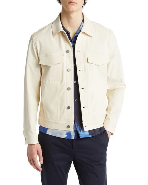 Theory Cotton Blend Twill Trucker Jacket in at