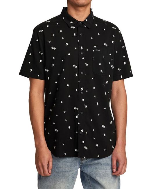 Rvca Degenerate Short Sleeve Button-Up Shirt in at