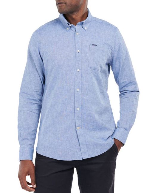 Barbour Nelson Tailored Fit Solid Linen Cotton Button-Down Shirt in at