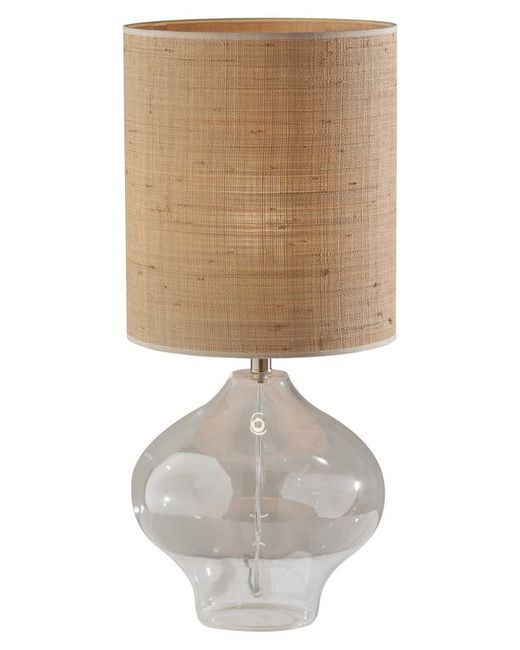 Adesso Lighting Emma Large Table Lamp in Clear Glass Steel Neck at