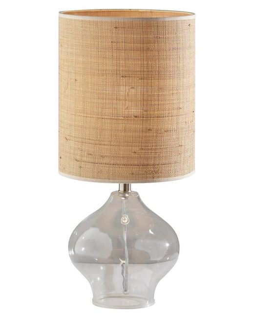 Adesso Lighting Emma Table Lamp in Clear Glass Steel Neck at