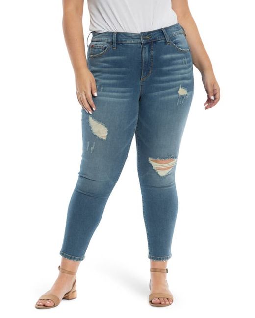 Slink Jeans Ripped High Waist Ankle Skinny Jeans in at