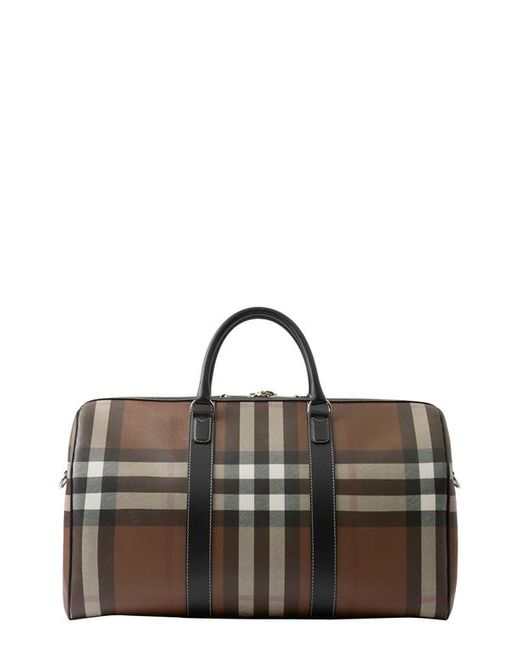 Burberry Boston Check Canvas Duffle Bag in at