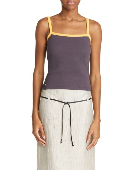 Paloma Wool Barkau Contrast Trim Stretch Cotton Tank Top in at