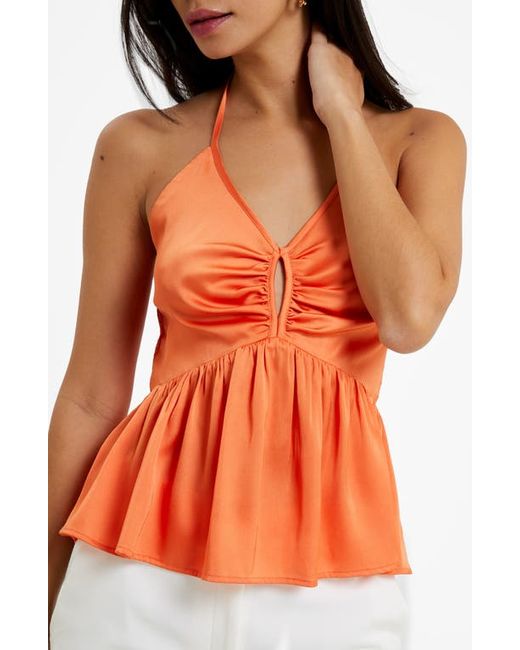 French Connection Inu Satin Halter Top in at