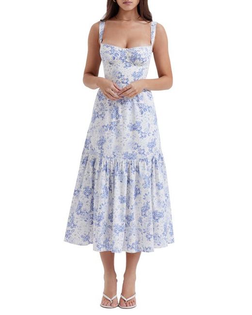 House Of Cb Floral Stretch Cotton Blend Corset Sundress in at