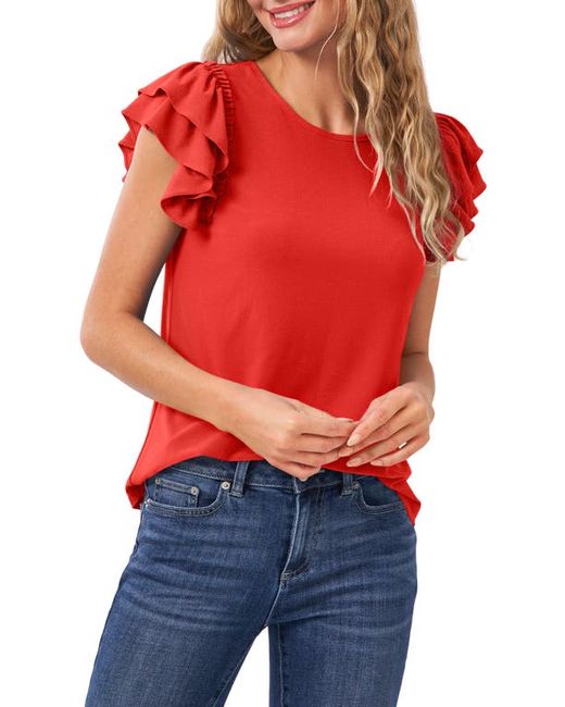 Cece Double Ruffle Knit Top in at