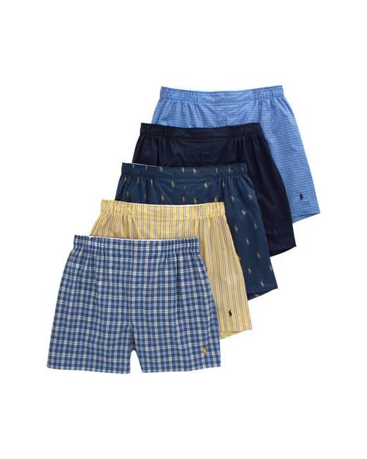 Polo Ralph Lauren Assorted 5-Pack Woven Cotton Boxers in at