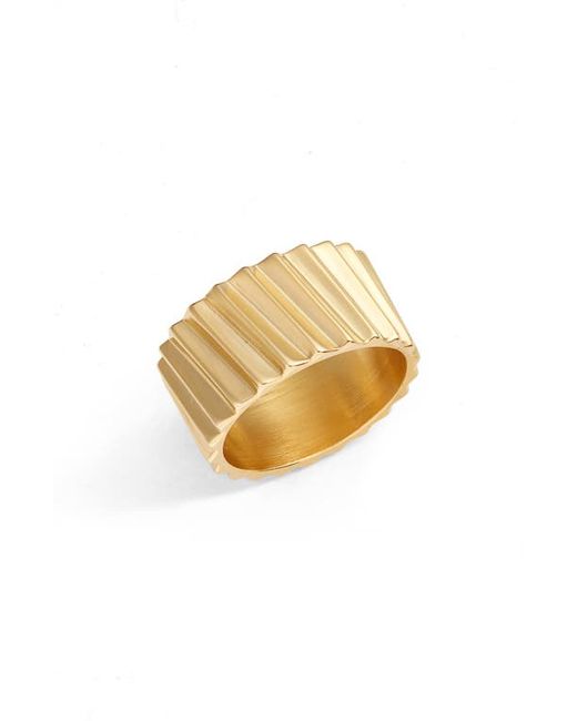 Open Edit Recycled Brass Corrugated Ring in at