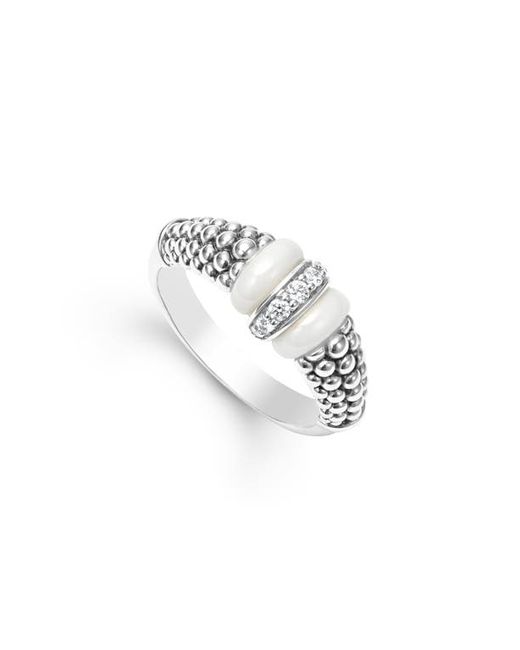 Lagos Caviar Diamond Link Ring at